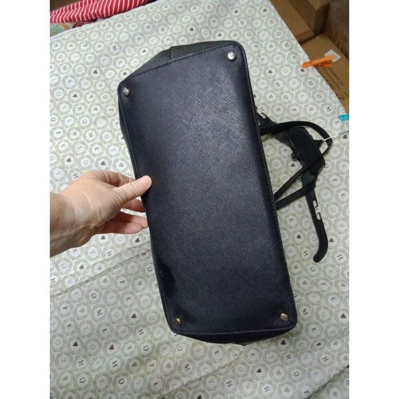 Kate Spade CA57710 Tote Bag Black Leather Gold Polka Dot Inside - Picture 4 of 11